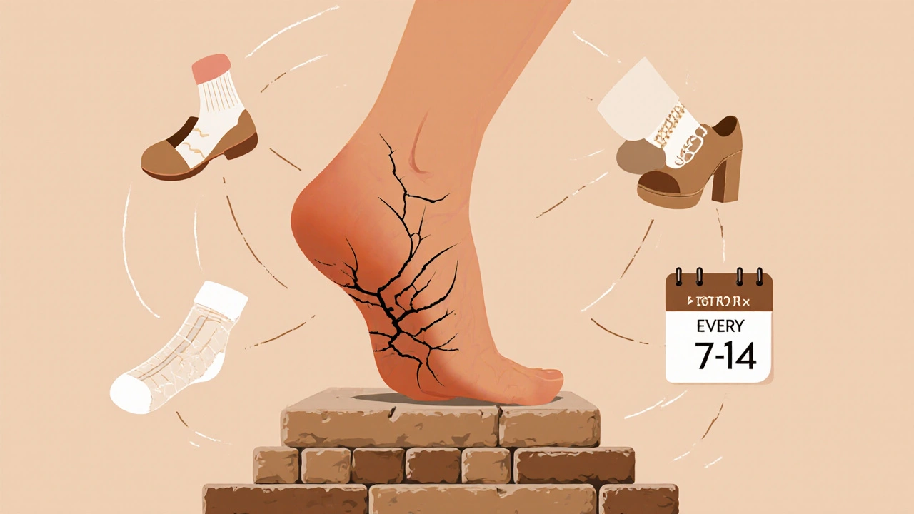 Konečná noha jako základ domu – hladká kůže znamená stabilitu, zhrublá kůže představuje riziko.