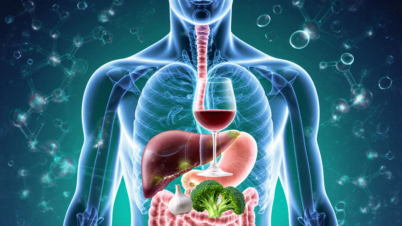 Tělo zpracovává alkohol z vína pomocí přirozených živin z potravin.