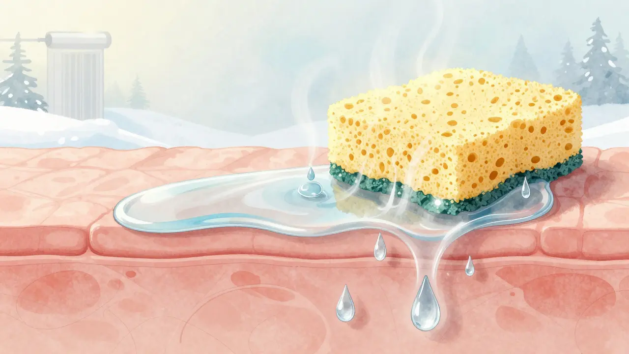 Kůže jako houba vstřebává vlhkost z ovzduší díky glycerinu.