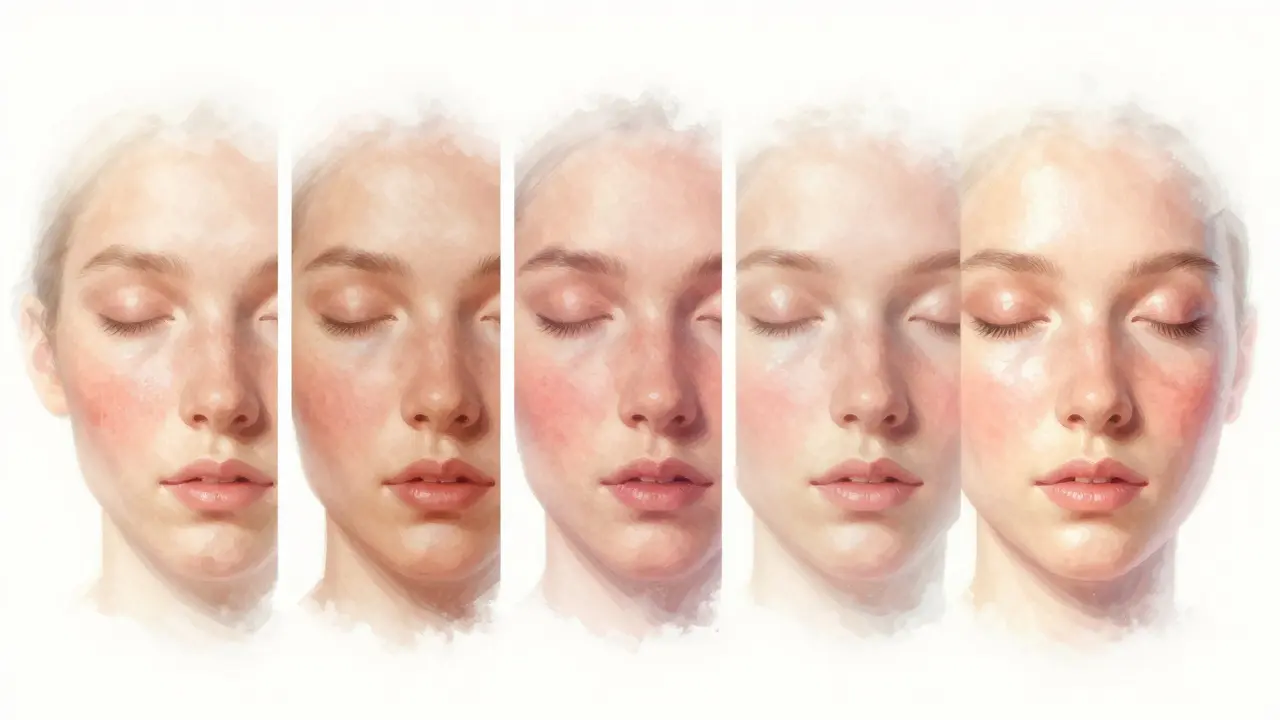 Postupná transformace pokožky během šesti měsíců