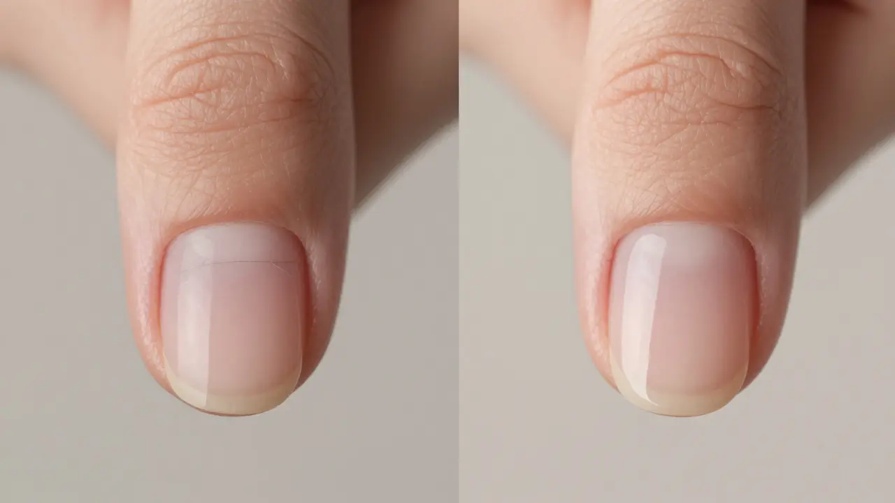 Porovnání nehtu bez a s kroužkem nad U – rozdíl v trvanlivosti a estetice.
