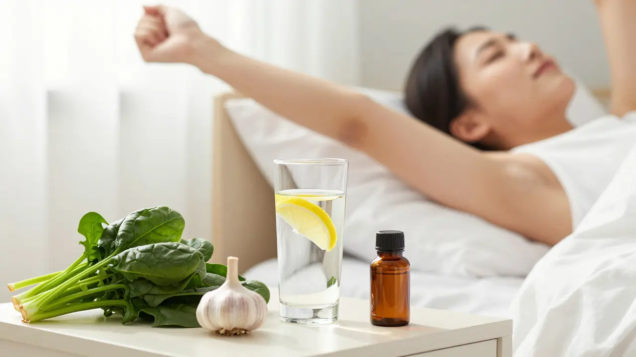 Čerstvé ovoce, zelenina a voda jako symbol detoxikace těla