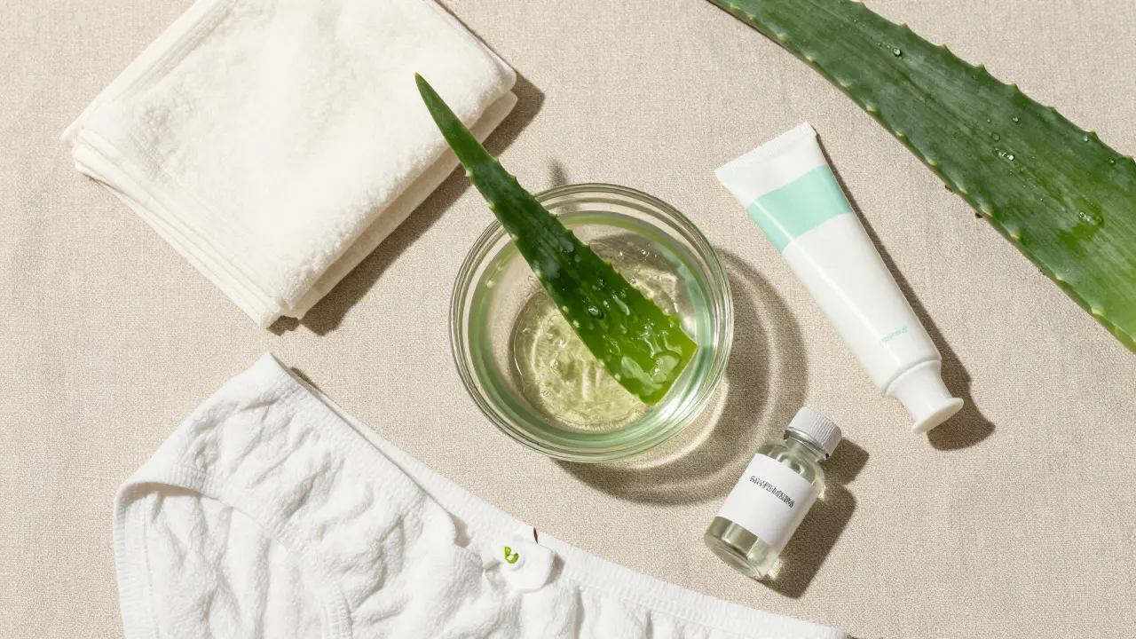 Produkty na péči po depilaci: aloe vera, bavlněné prádlo