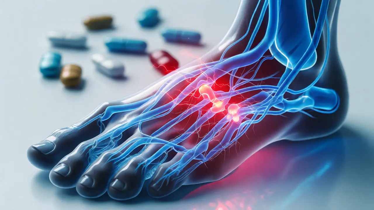 Anatomická vizualizace poškození nervů chodidla